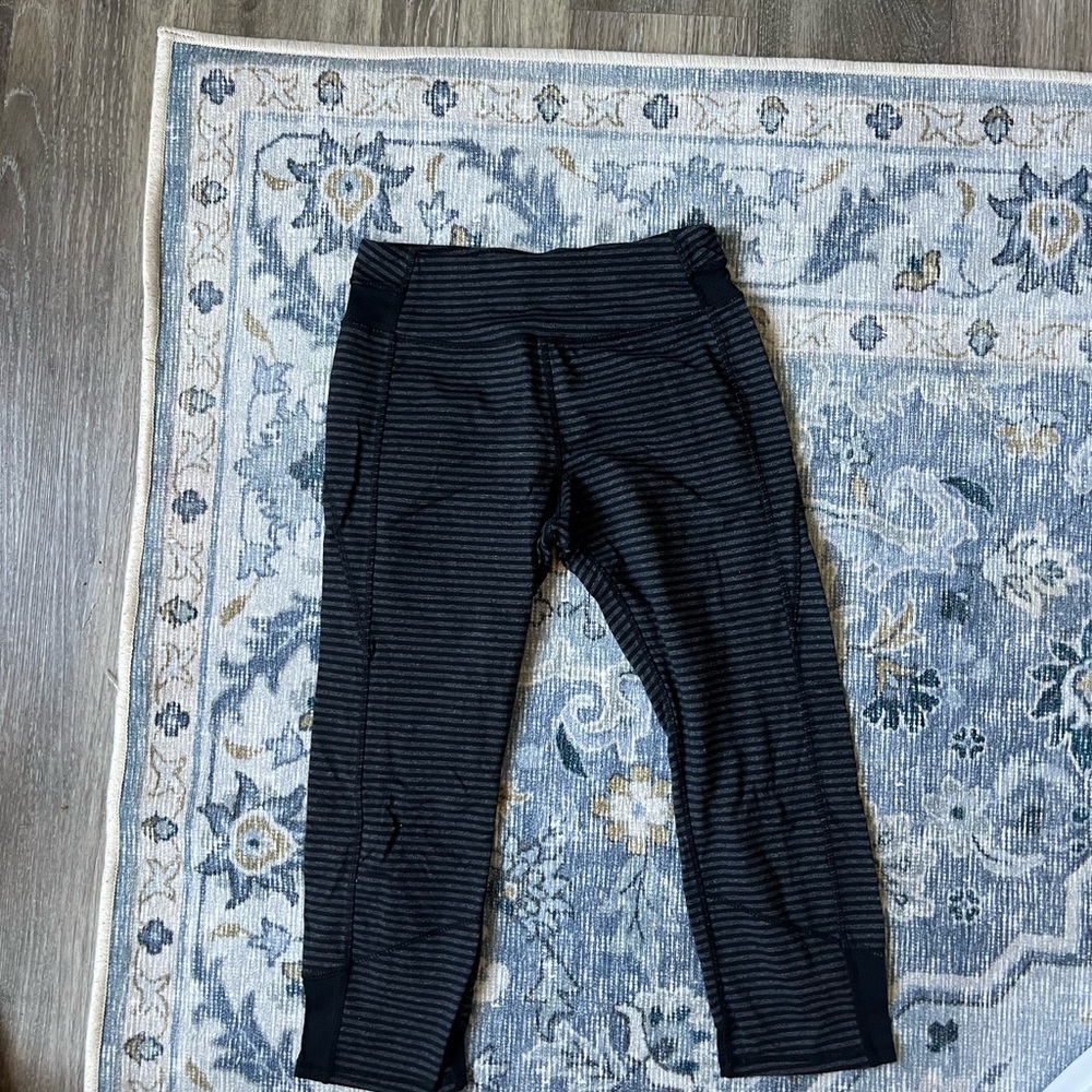 Striped Black Workout Gym Leggings